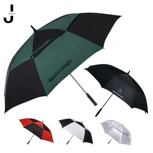 Promotional Advertising 2 Layers Double Canopies Auto Golf Umbrella