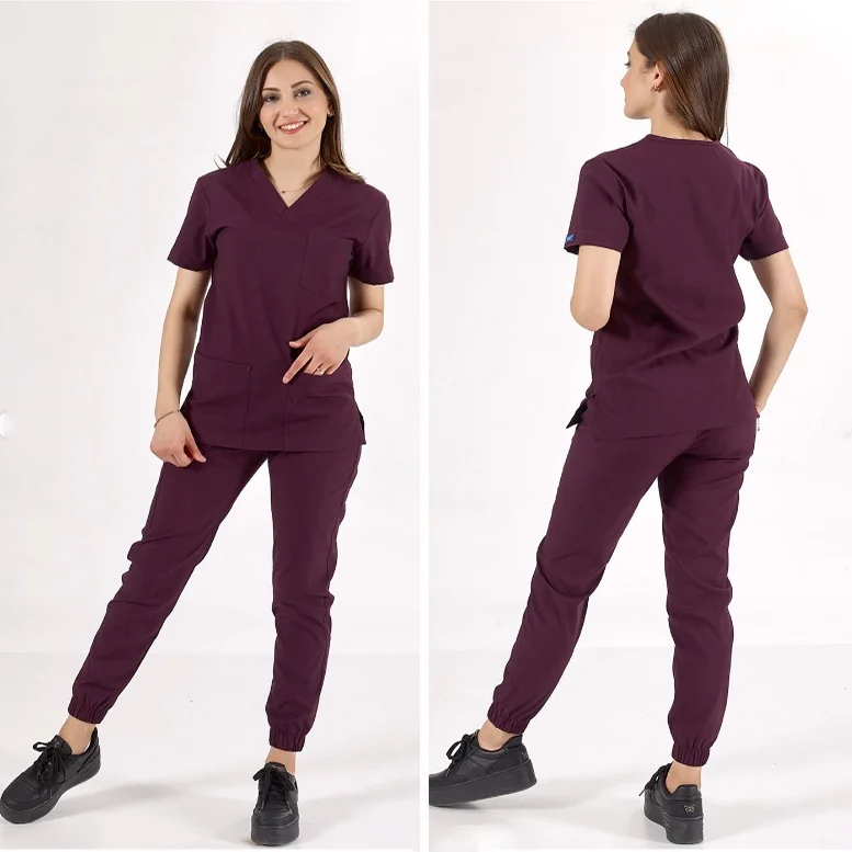 Fashionable Design Scrubs Set Wholesale Sets Custom Spandex Jogger Nursing Wear Medical Scrubs Uniforms With Logo