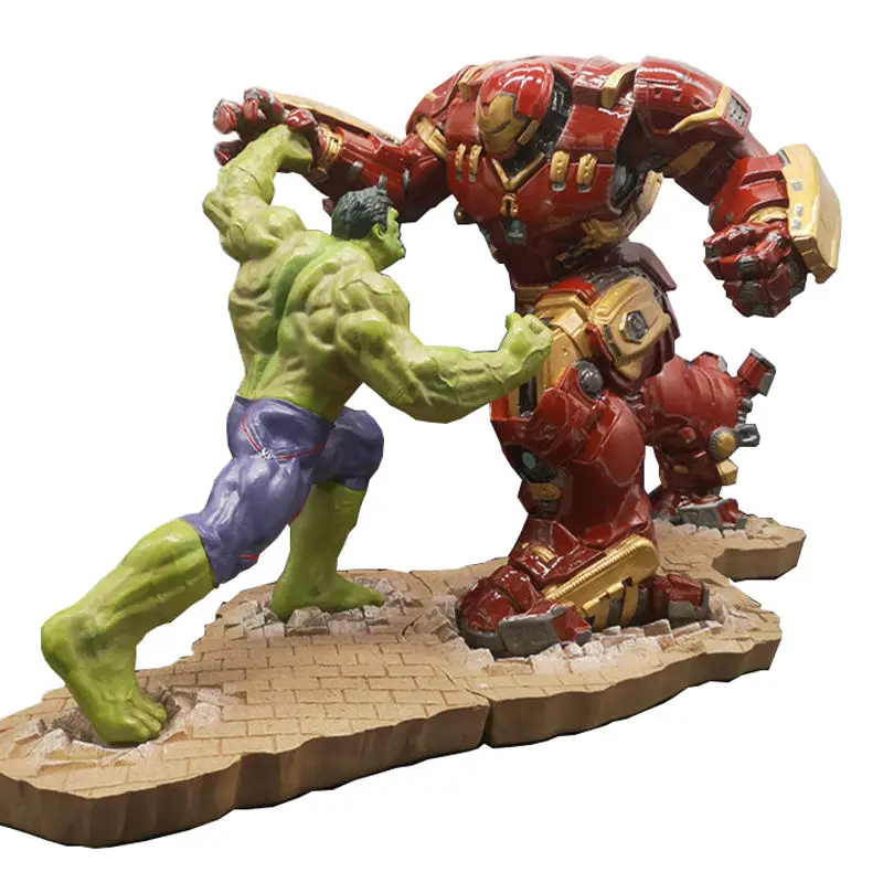 Wholesale Creative Resin Pvc 26cm Superhero Hulk Battle Hulkbuster Statue Action Figure Toy Decorations