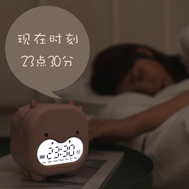 China Made New Product Hot Sale Nordic Wake Up Light Alarm Voice Controlled Smart Clock