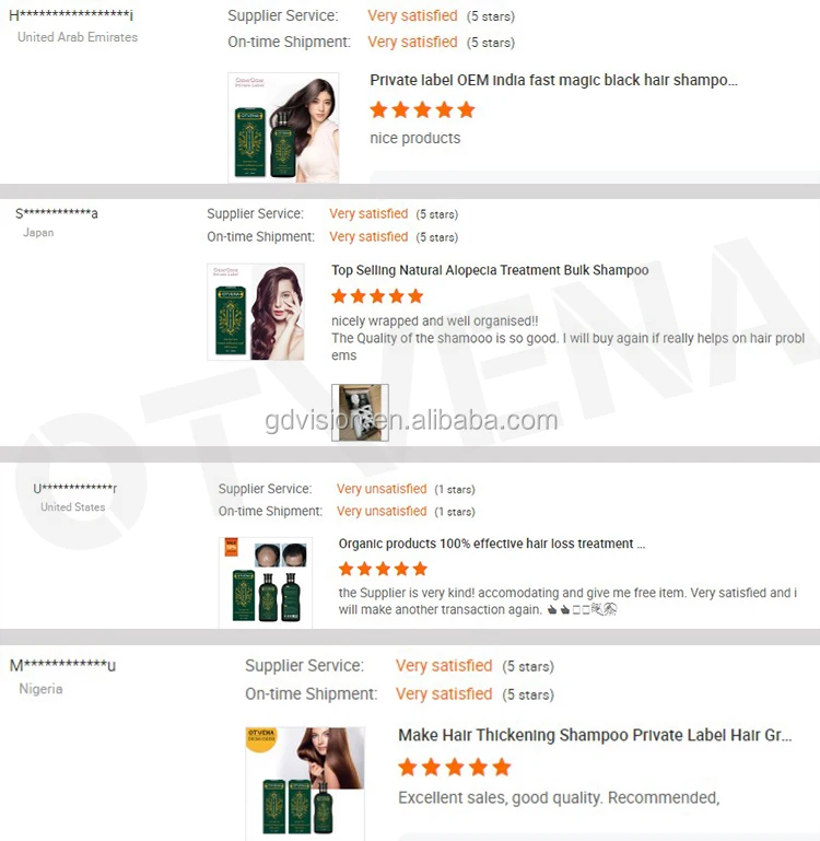 OTVENA hair lost products best private label bottle anti dandruff hair loss shampoo