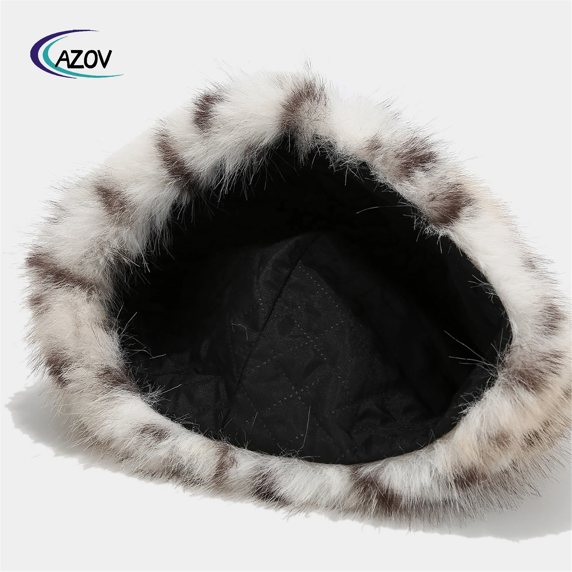 2025 leopard print plush hat face-looking small ladies fashion elegant warm hat scarf suit
