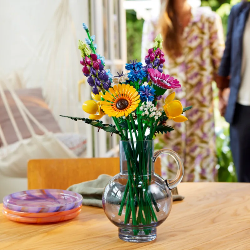 3D Puzzle Decorative Flower Bouquet Building Kit Flower Blocks Artificial Creative Botanical Collection Flower Bouquet Building