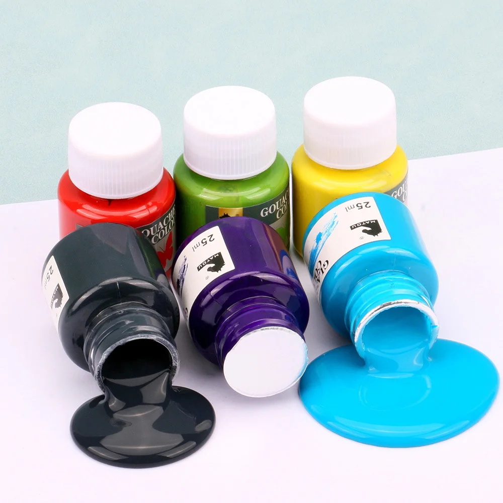 6 color paint set 25ml glass acrylic gouache watercolor graffiti paint set