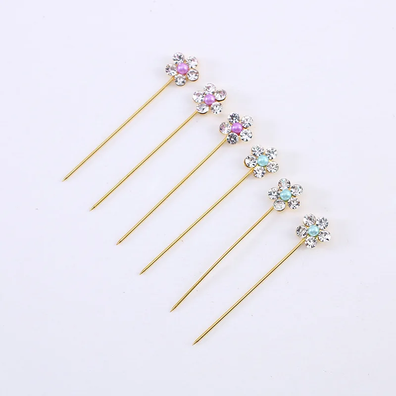 Wholesale muslim hijab pins multi color little plum rhinestones small pin hijab brooch