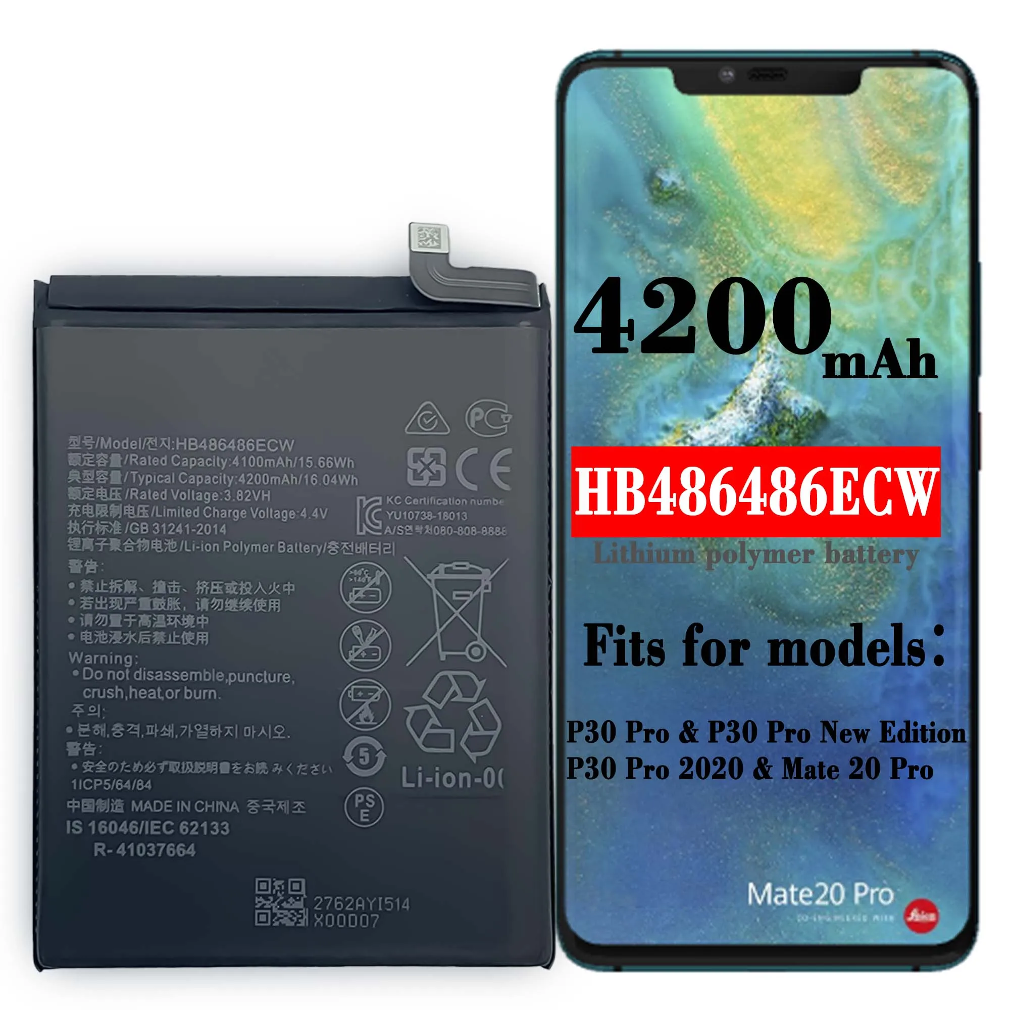 OEM Original Capacity Mobile Phone battery HB486486ECW for Huawei Mate20Pro Mate20 Pro P30 PRO