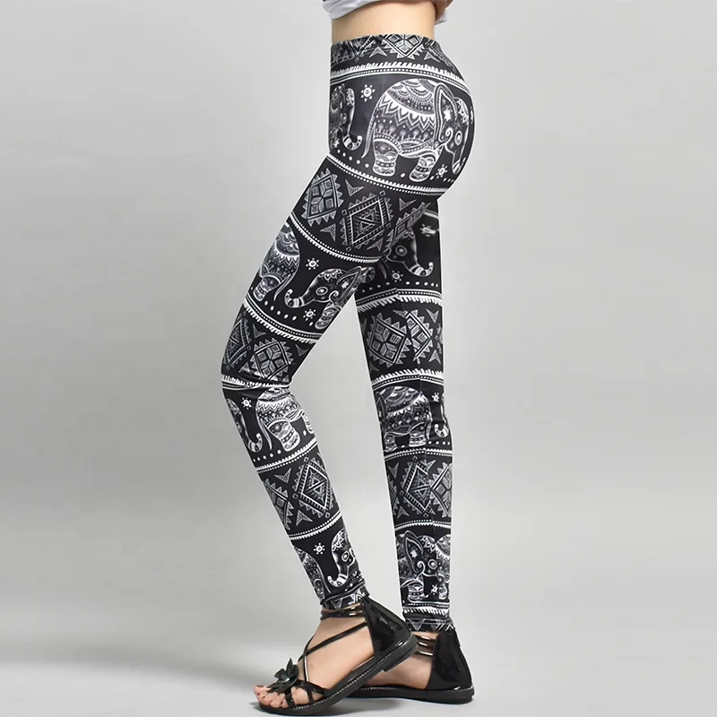 Оптовая сублимационная печать 92% полиэстер 8% спандекс Йога мягкие леггинсы с высокой талией