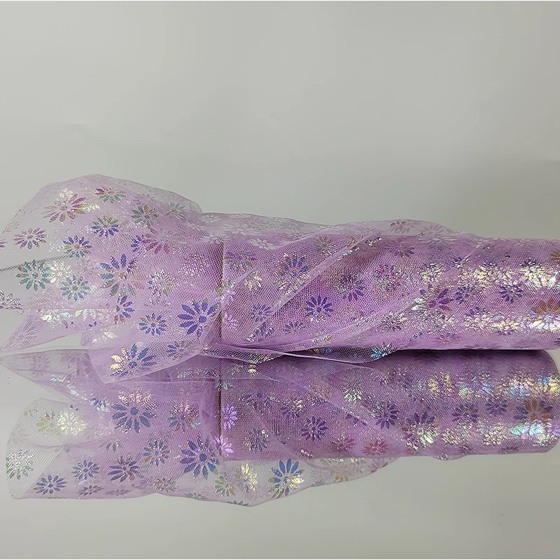 polyester spandex knitted lace solid purple fabric for women wear dress and top