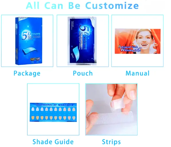 5D Gel Teeth Whitening Strips White Tooth Dental kit Oral Hygiene Care Strip for false Teeth Veneers Dentist Whiten gel