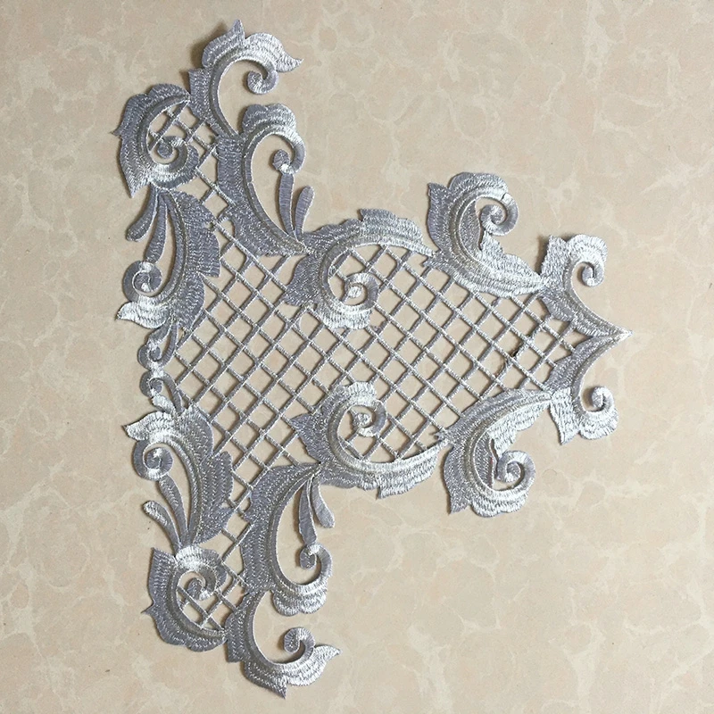 Baroque Gold applique Embroidery iron-on Patch stickers Custom with Glue Sil color Clothing gress Heat Transfer Garment Patches