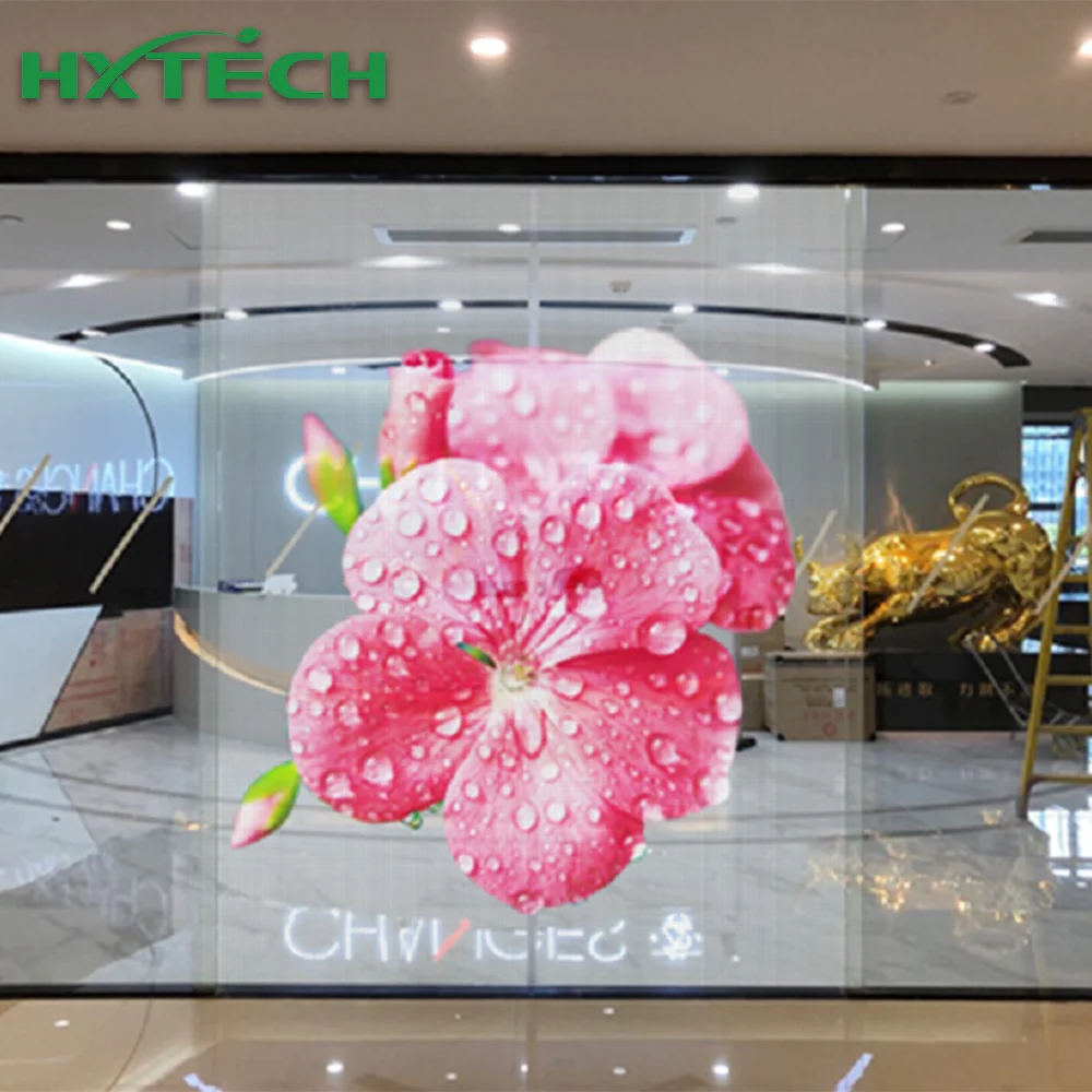 Transparent holographic invisible LED screen with high brightness P6.25mm led display for glass window
