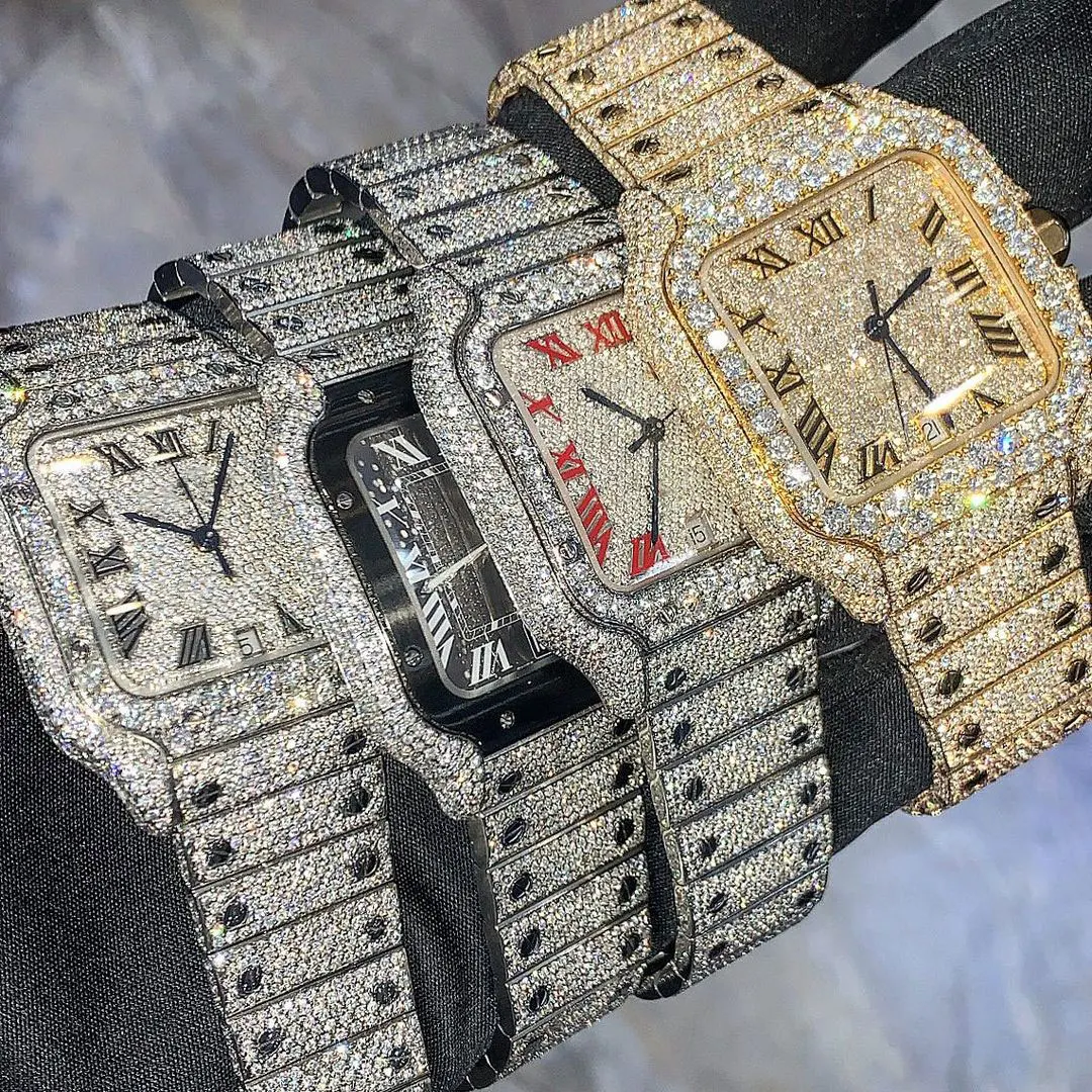 moissanite watch certified jewelry vvs gem Stone Round brilliant Cut White loose natural watch mens