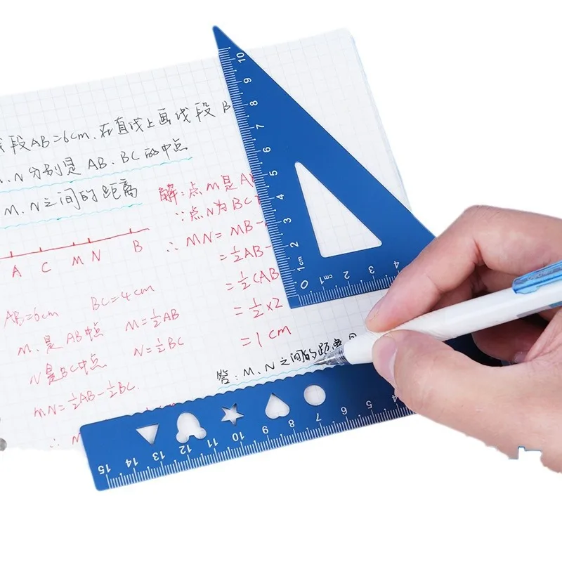 Wholesale and custom 15cm & 20cm metal ruler set with 1C logo printing for school & office advertising promotional ruler