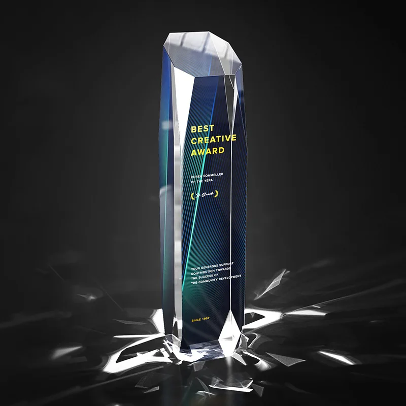 Новое поступление, новый продукт, индивидуальное соответствие, высококачественный кристаллический цвет K9, богатый Деловой Подарок, хрустальный стеклянный трофей