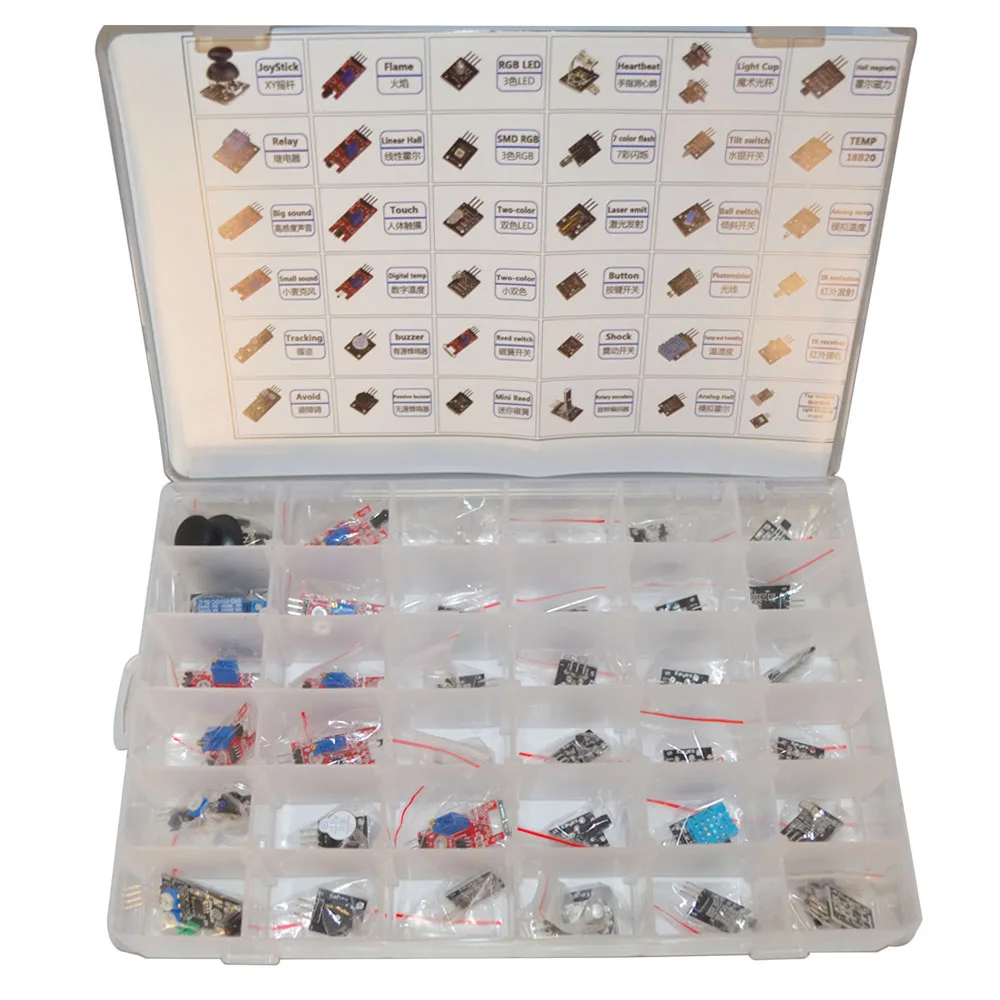 Стартовый набор для электроники 37 в 1, комплект модуля датчика, образовательный комплект