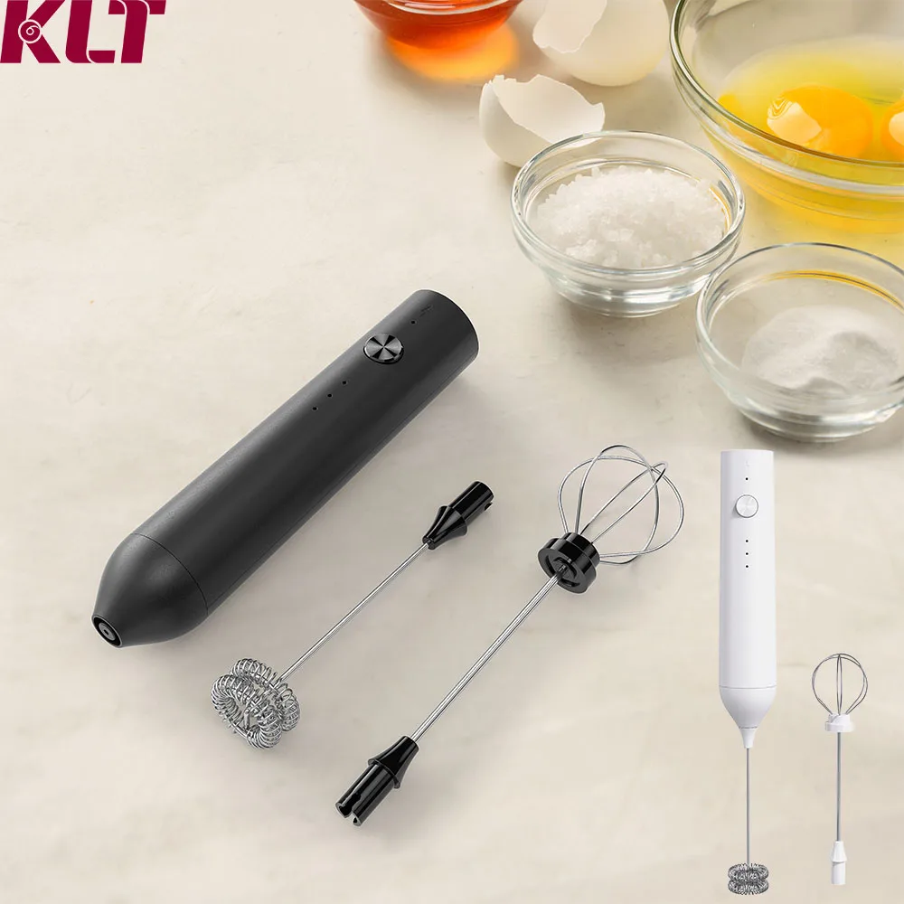 2 IN 1 Electric Egg Whisk Milk Frother Handheld Usb Rechargeable Egg Beater