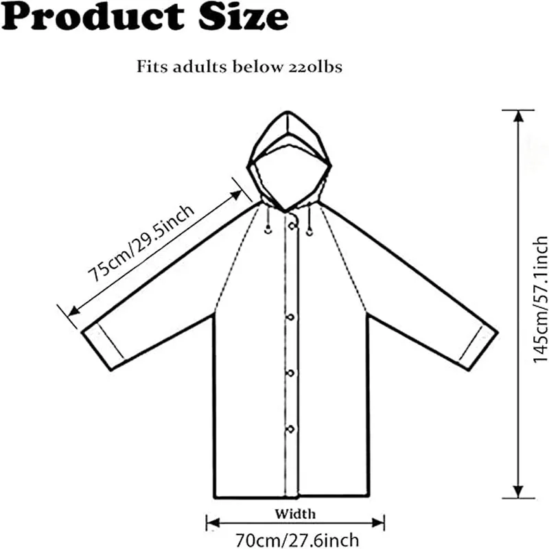 EVA Fashion Raincoat for Adults Long Hooded and Thickening Portable Plastic Rainwear with Logo for Outdoor Tours for Girls