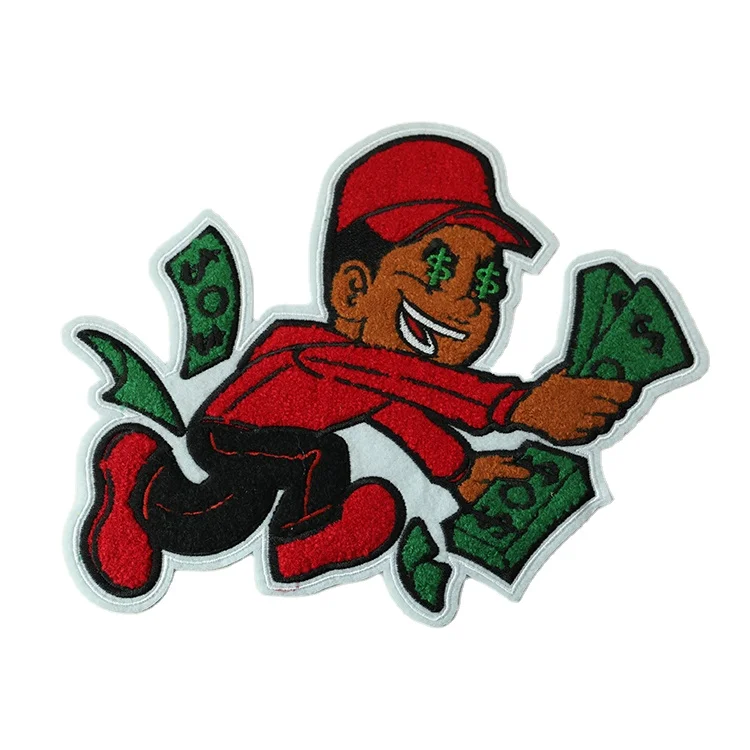 
Iron on Personalized Fashion Design Custom Stitch Towel DIY Anime Embroidery Chenille Patches For Kids Clothing 