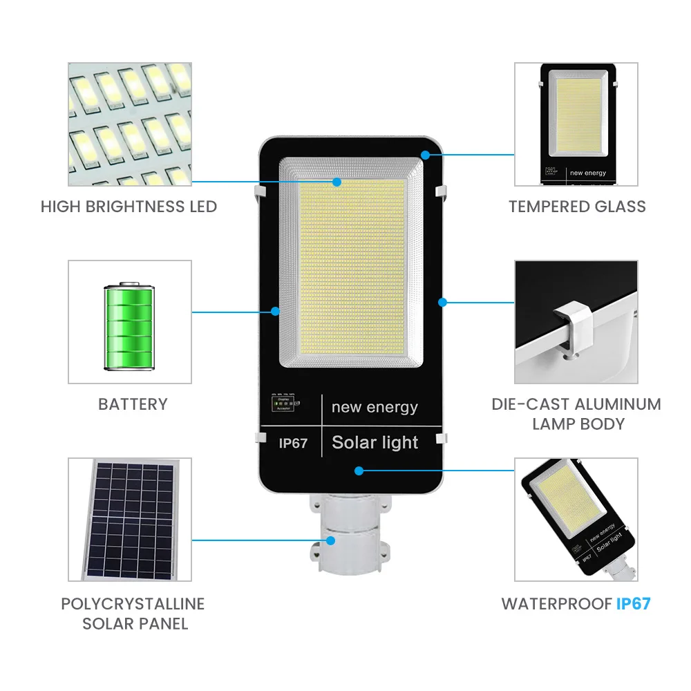Competitive Price Aluminum Solar Power Outdoor Split Outdoor Street Light Solar 150w 300w LED Solar Street Light