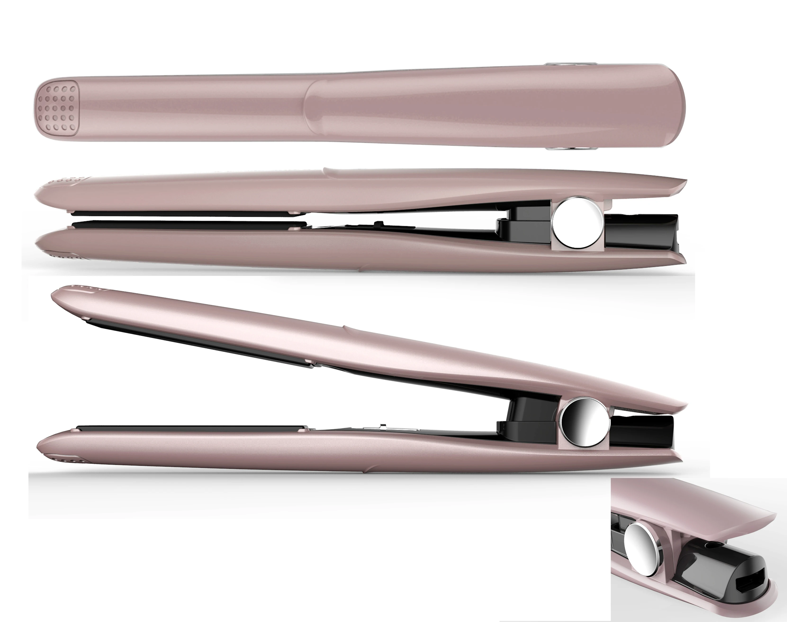 
custom color portable USB charge hair straightener wireless mini hair straightening cordless flat iron 