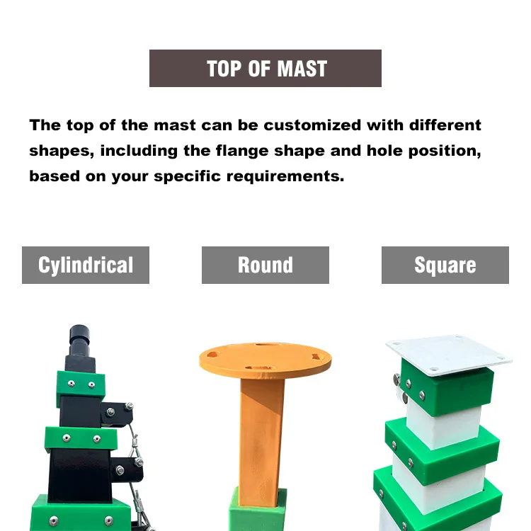 3M 4M 5M 6M 7M 8M 9M Hand cranked Telescopic Mast for Vehicle mounted Winch Monitoring Lighthouse High Pole Lighting