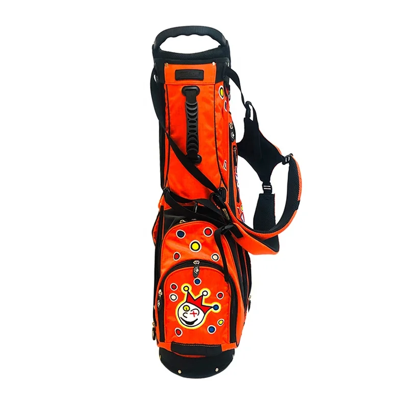 
New Design 5 Ways Staff Bag Orange Portable Golfbag Golf Stand Bag 