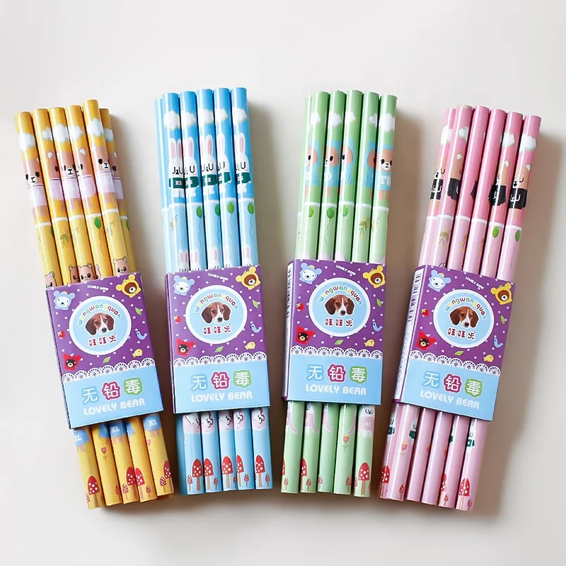 New Arrival Pencil Cartoon Pattern Standard Pencils Multi-color HB Wood pencils For Children