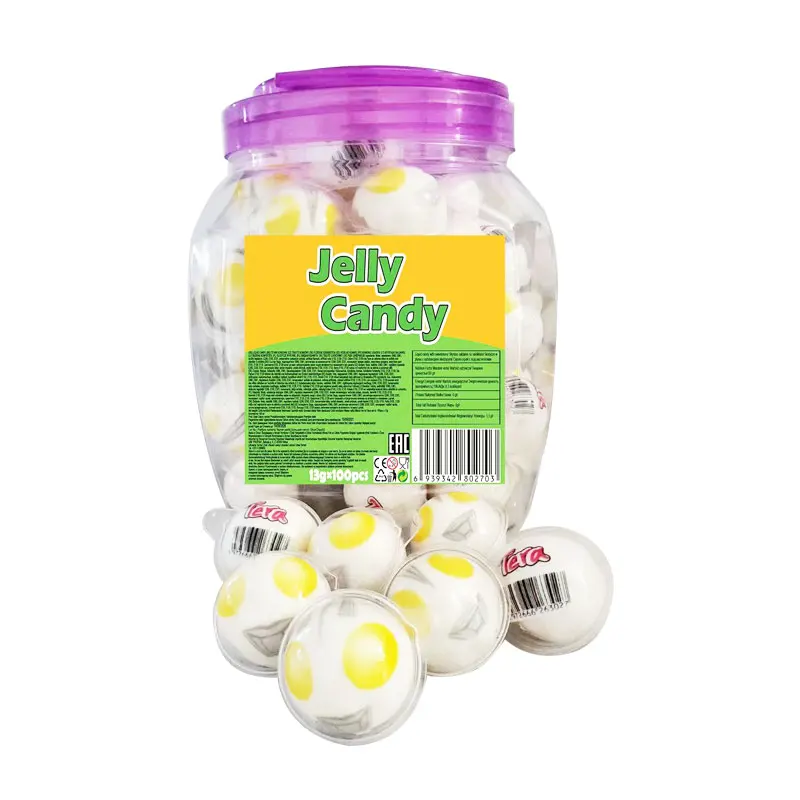 Funny Halloween Multi Colored Eyes Ball Shape Jelly Candy Fruity Flavor Gummy Candy For Kids