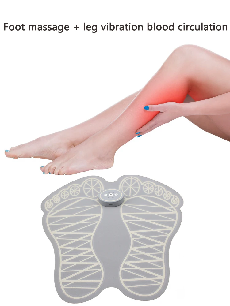 Color Box EMS Mini Hand Held Power Electric USB Low Frequency Vibrating Body Leg Foot Massager Grey OEM Logo ABS PU K05 Durable