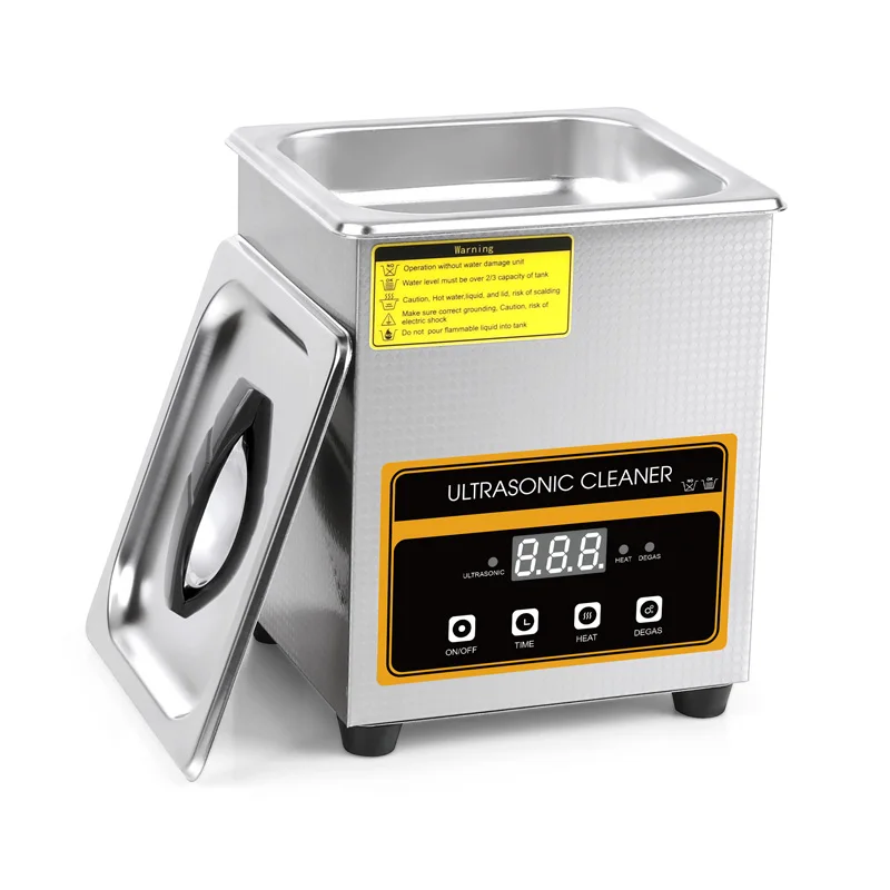 Household Ultrasonic Cleaner Stainless Steel Bath 60W Piezoelectric Transducer Glasses Cellphone Board Jewelry Washer