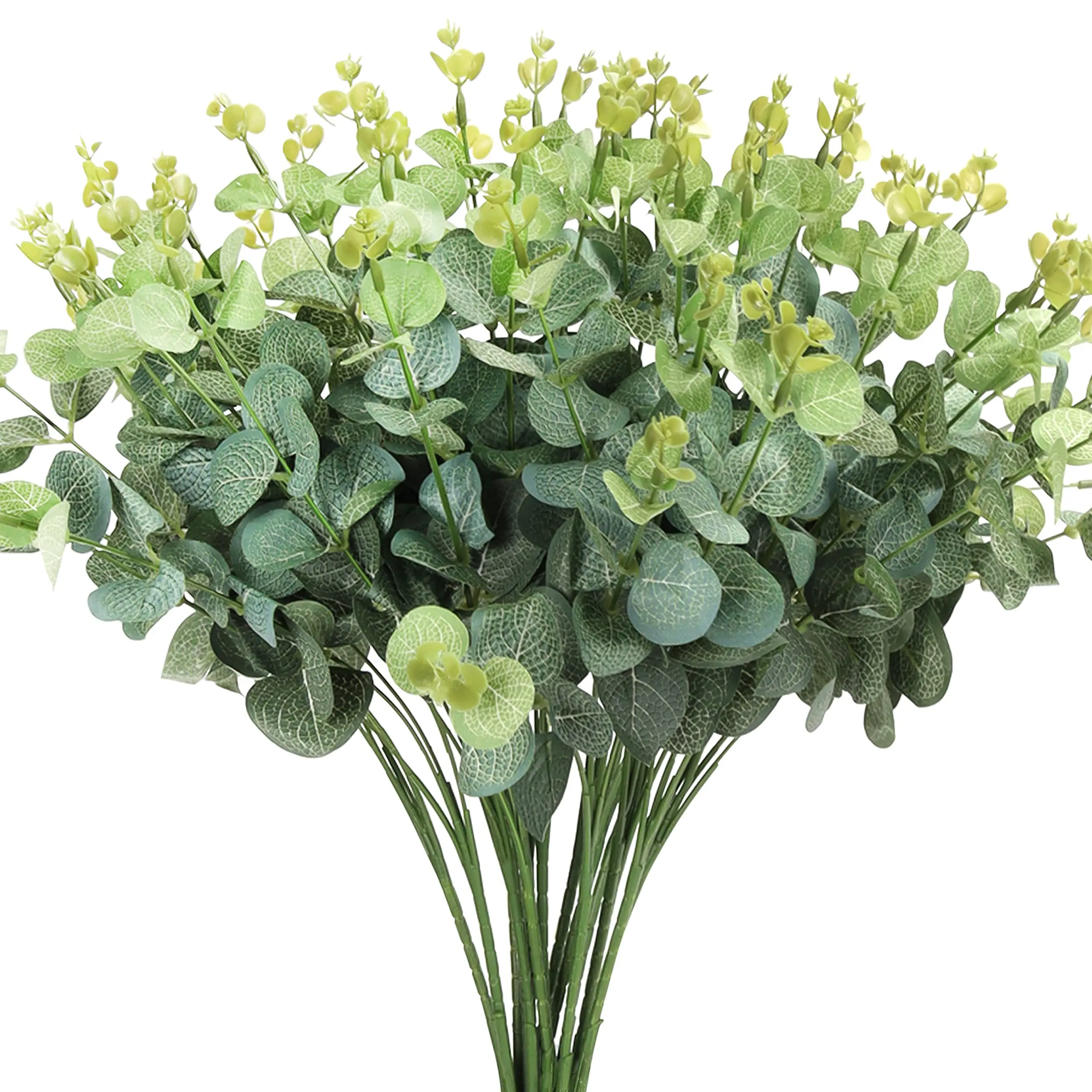 Hot Selling 4 Pack Mini Potted Fake Plants Artificial Plastic Eucalyptus Plants for Home Office Desk Farmhouse Room Decor