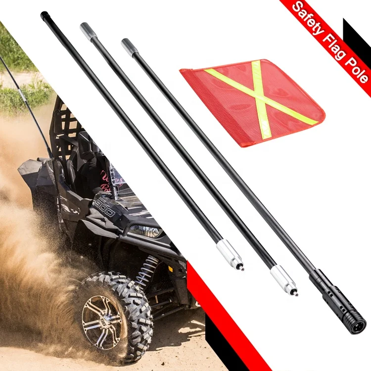 Hot Selling Mining Safety Led Whip With X Reflective flag for Warning for Off-road Flexible Flag Pole high quality 8FT LED flag