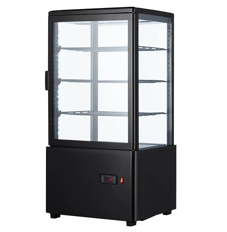 68L Vertical large-capacity 4 side glass door display cooler beverage refrigerators fridge for commercial home office use