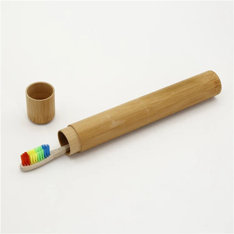  Portable custom logo family travel case bamboo toothbrush private label