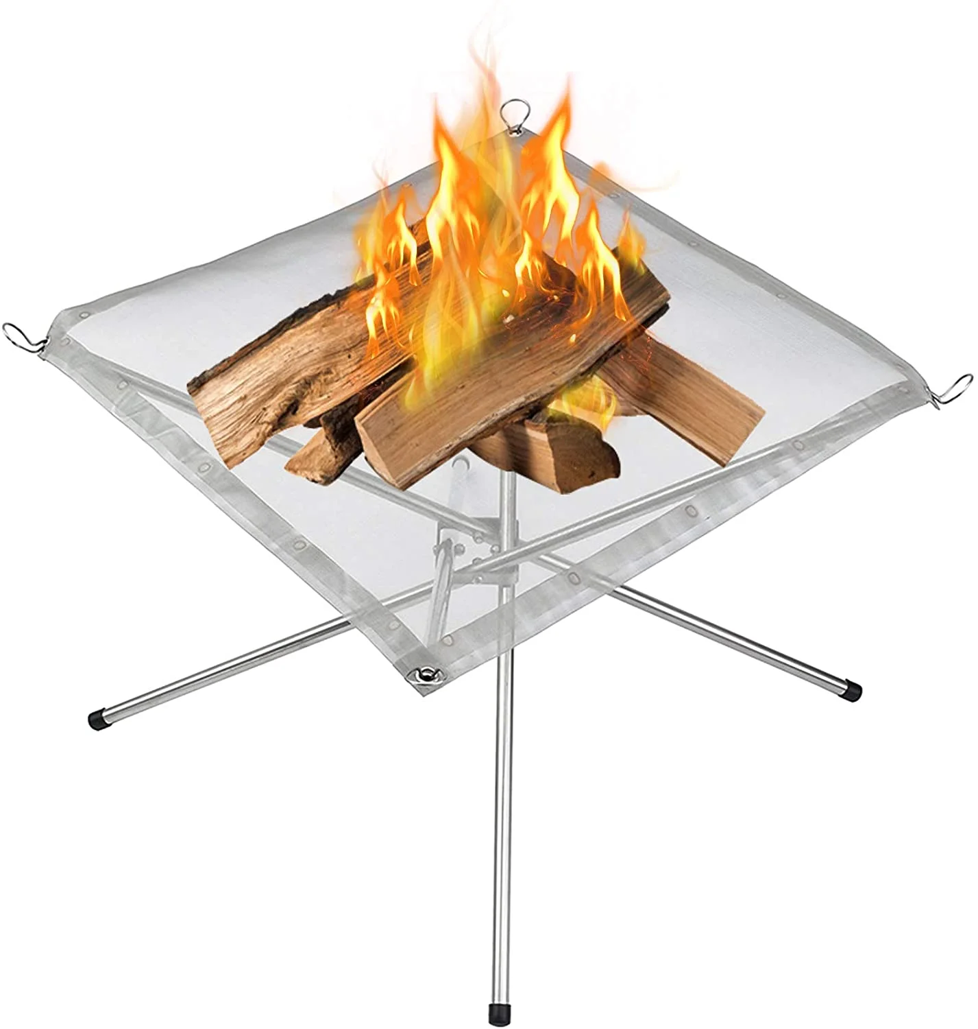 wholesale camping mini Foldable Stainless Steel Firewood Burning Stand Folding Burning Furnace Portable outdoor Fire Pit