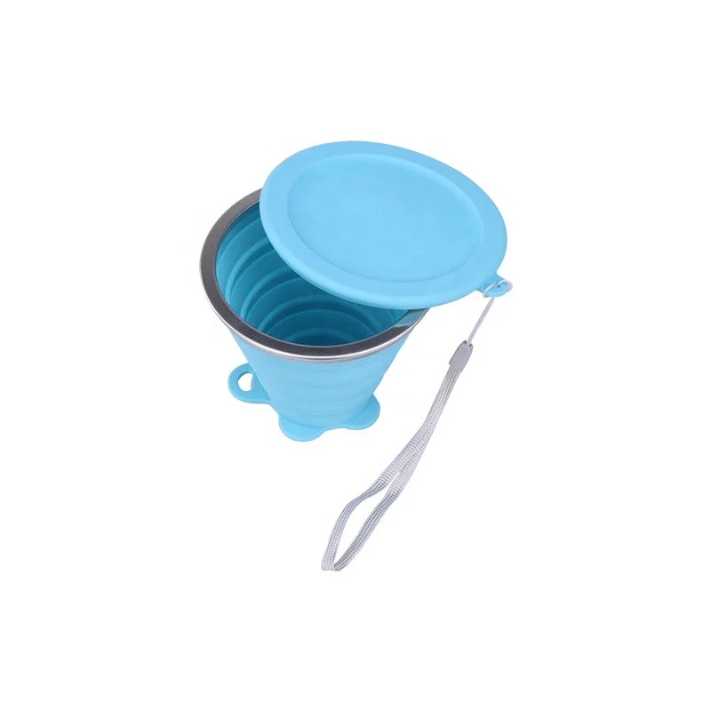 
Wholesale Reusable Custom Water Travel Silicone Collapsible Cup 