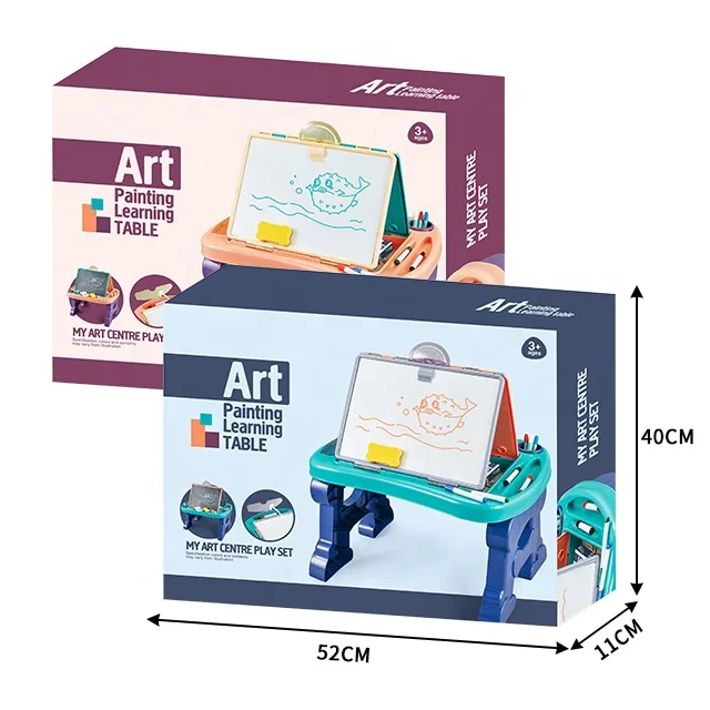 
Multifunction Art Painting Baby 2 In 1 Writing Drawing Black Board Learning Table For Kids 