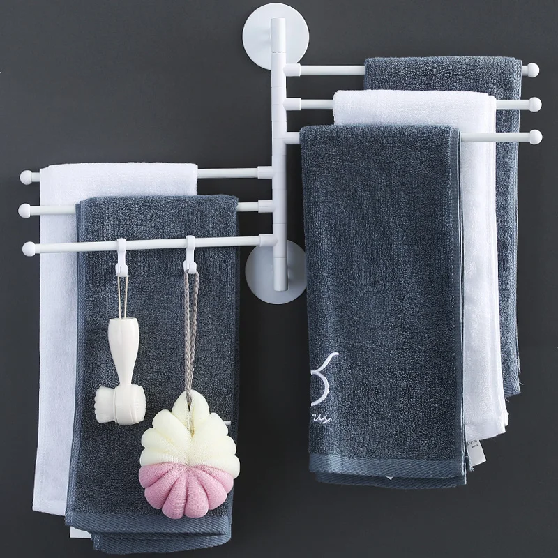 Wholesale bathroom wall mounted towel rail foldable rotating towel racks