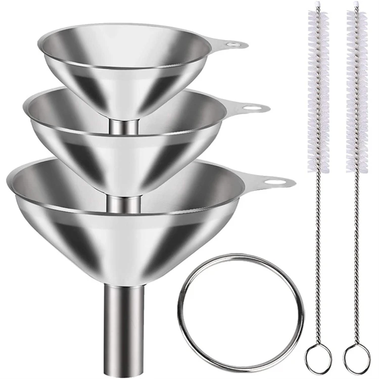 trending kitchen products Kitchen Gadgets Food Grade Stainless Steel Funnel 3 Pcs Set Oil Liquid Powder Kitchen Funnels