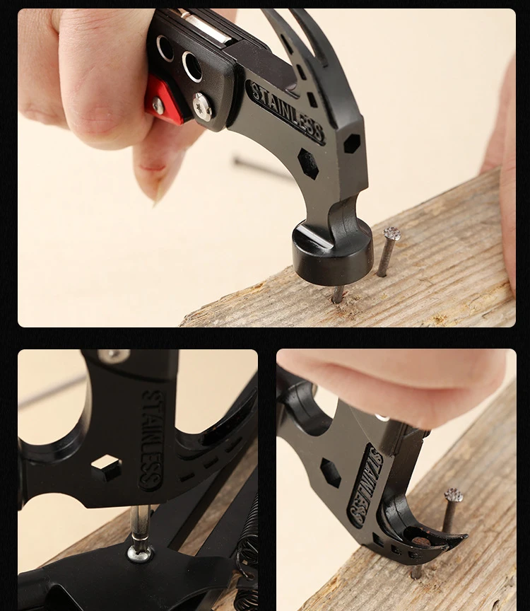 Multitool Hammer Folding Survival Tool 12 in 1 All One Multi Mini Small Gadget Car Multifunctional Stainless Pliers Knife