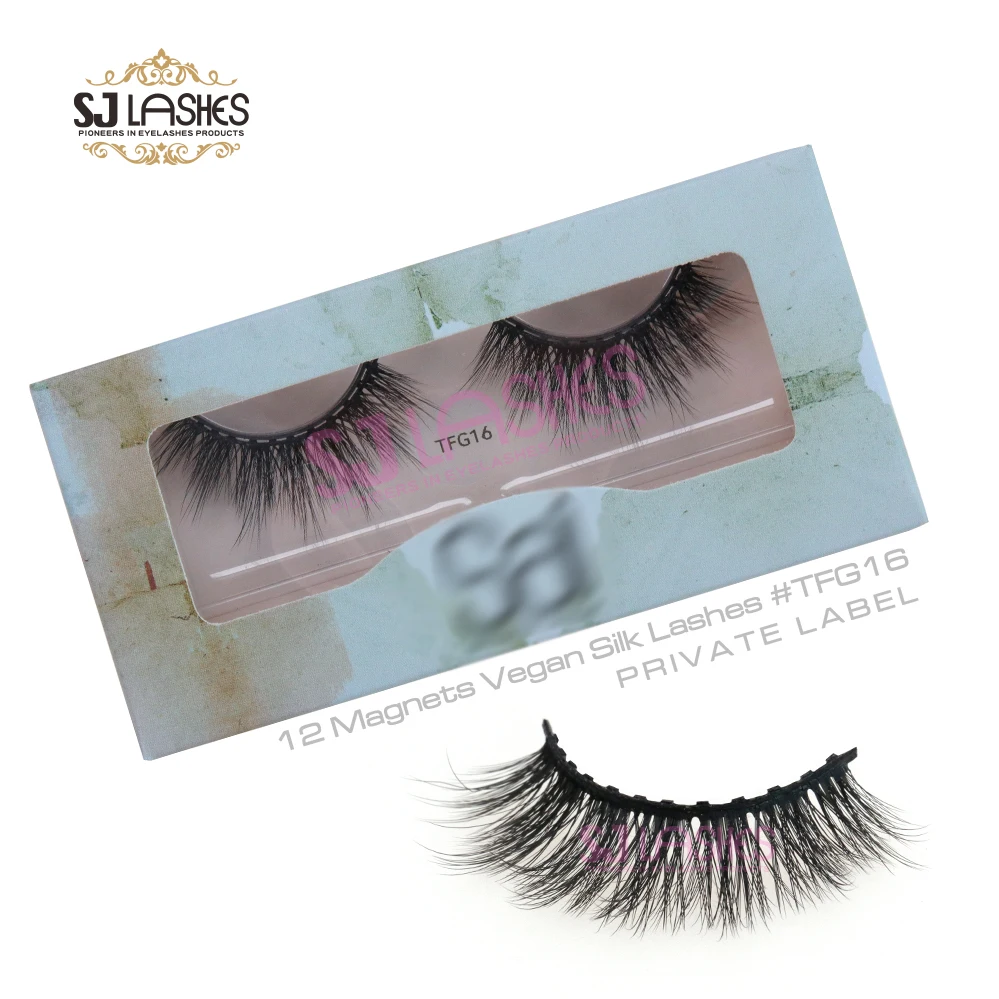 Private Label Wholesale Natural 3d Magnetic Lashes With Invisible Magnetic Band Magnetic Eyelashes Set False Eyeliner Eyelashes