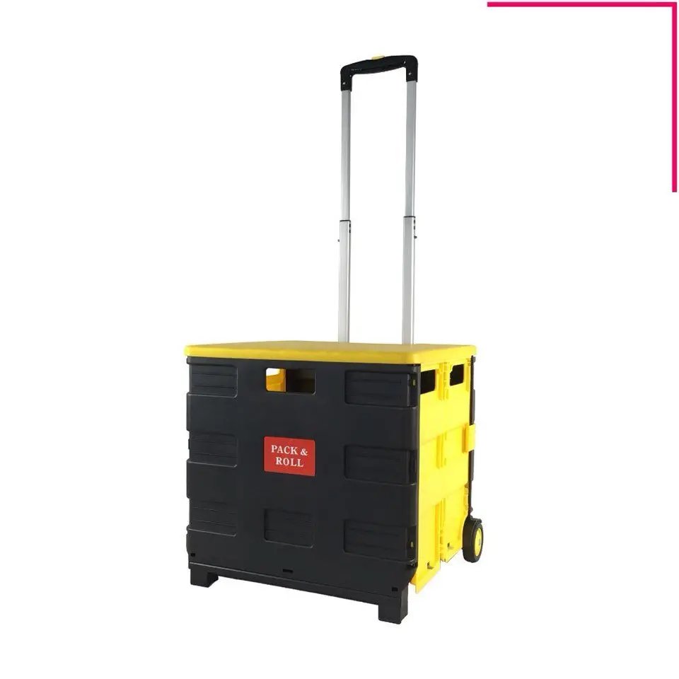 Wholesale Wheel Plastic Supermarket Foldable Shopping Cart
