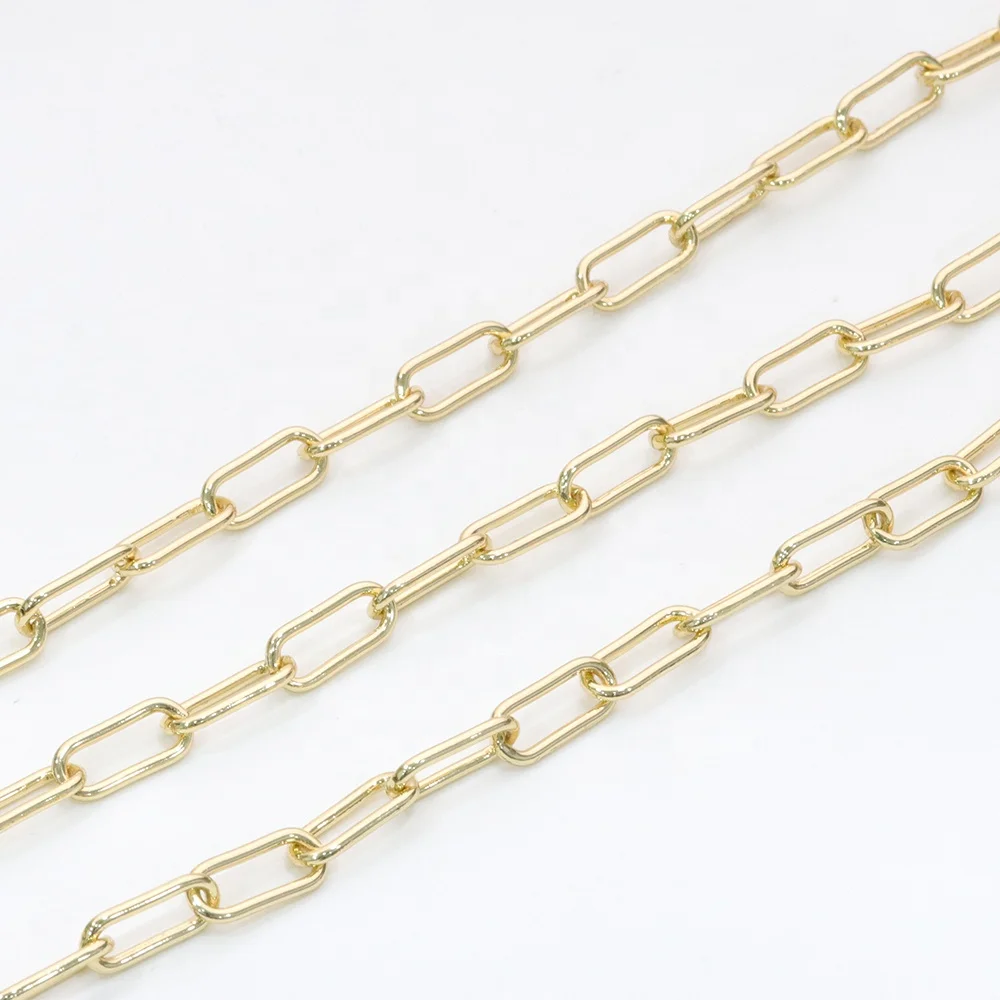 Hot Sale Gold Paper Clip Chain for Necklace Bracelet Making Supply