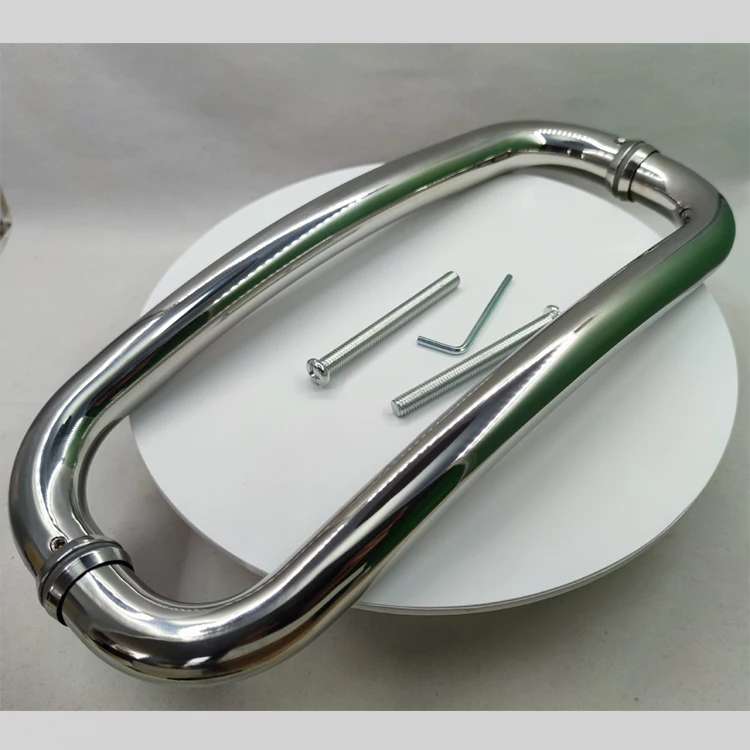 Stainless Steel 201 304 Grade Glass Door Pull CurvedHandle Rose Gold 25mm Diameter 305mm Length to Thailand Cambodia