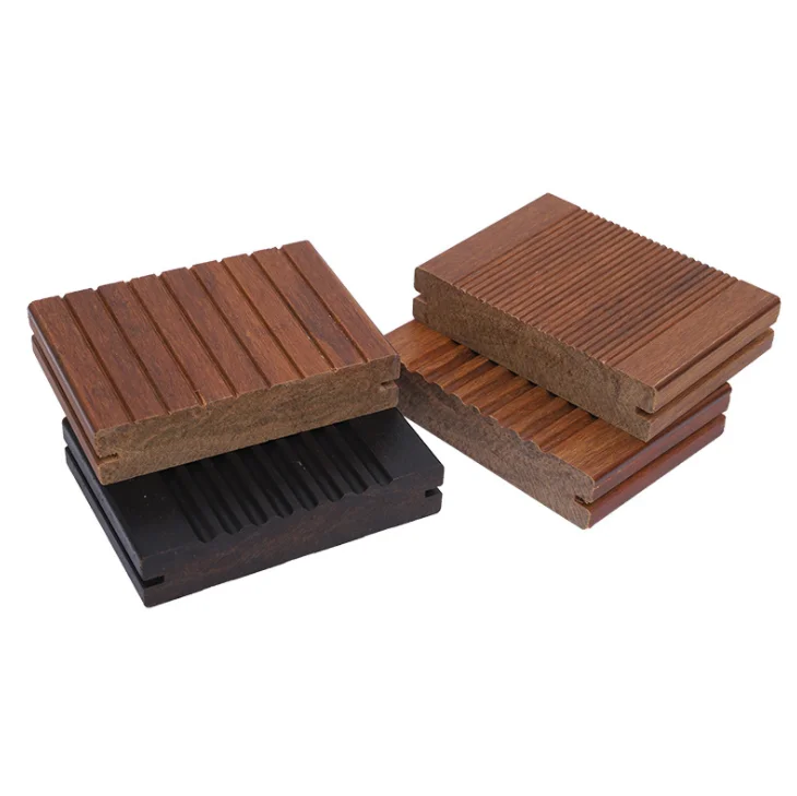 Eco Forest Strand Woven Piso De Bambu Flooring 30mm Garden Outdoor Solid Anti-Slip Parquet Carbonized Heavy Bamboo Decking