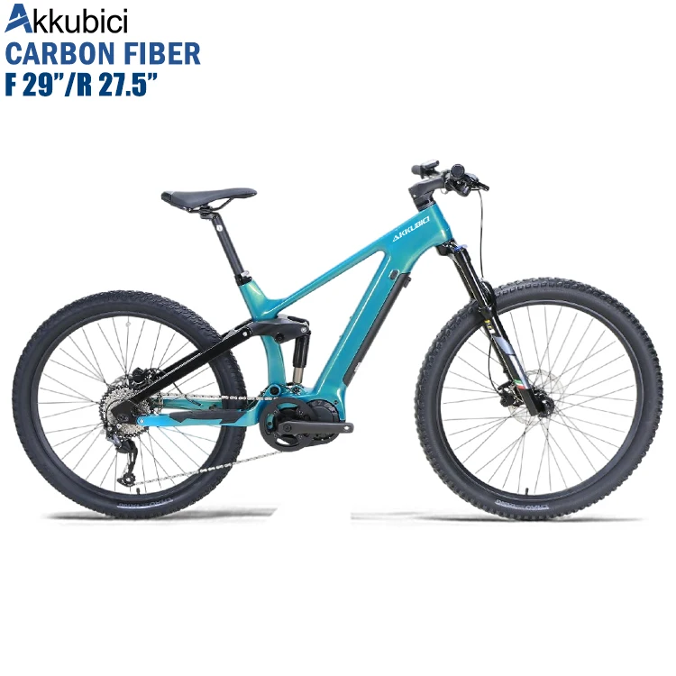 Akkubici carbon fiber off road electric moped with pedals fully e-bike