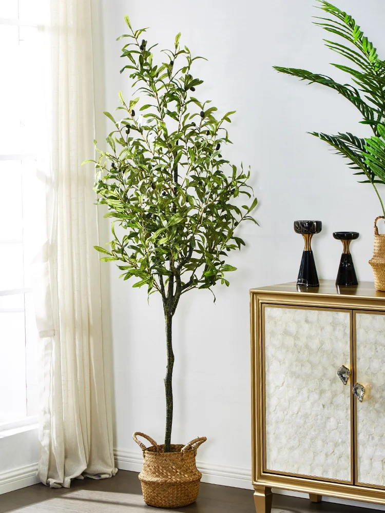 Realistic Simulated Home Decor Artificial Olive Tree Plump Fruits Full Tree Branches Plants for Christmas Festival