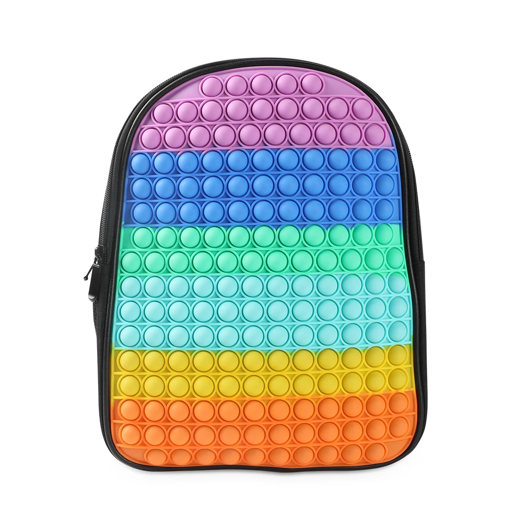 New Style Kids Sensory fidget Popper Bags Stress Reliever Push Bubble Backpack Fidget Backpack