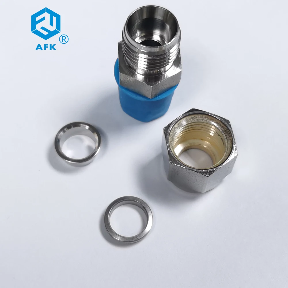 AFK Male Connector Ss316 Pipe Fitting Male Thread Connector Fitting Double Ferrule MC