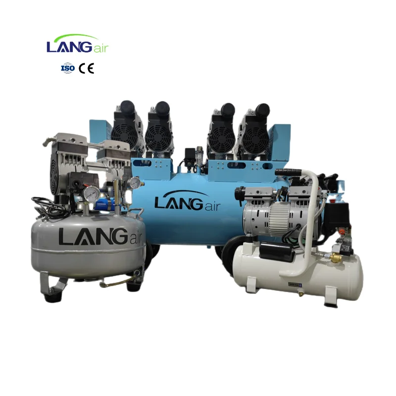 Low Noise Oil Free Piston Air Compressor 50L Portable Pump 550w Dental Silent Oilless Air Compressor For Painting